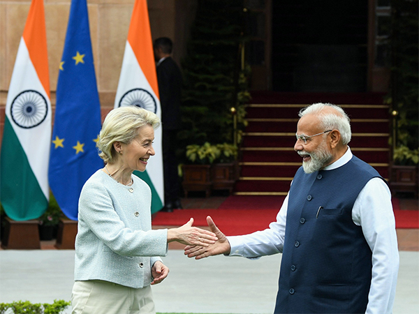 Prime Minister Narendra Modi and EU President Ursula von der Leyen (Photo/ANI)