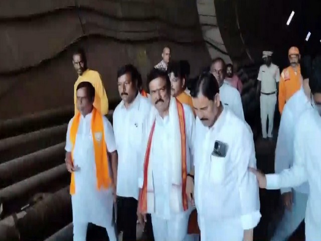 BJP MLAs visit Nagarkurnool SLBC tunnel accident site (Photo: ANI)