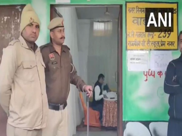 Visuals from a polling station in Karnal (Photo/ANI)
