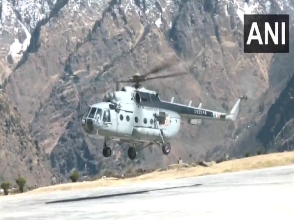 Chopper involved in rescue operation in Uttarakhand Chamoli (Photo/ANI)