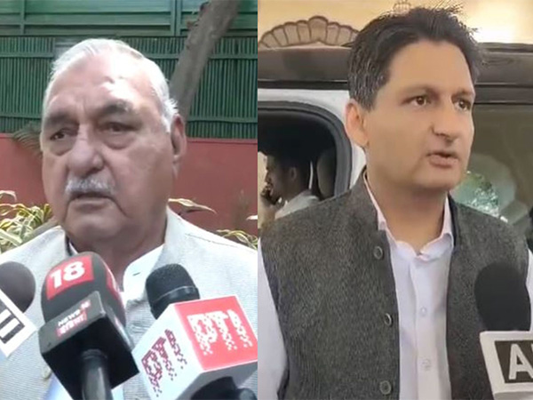Senior Congress leader Bhupinder Singh Hooda & Congress MP Deepender Singh Hooda (Photo/ANI)