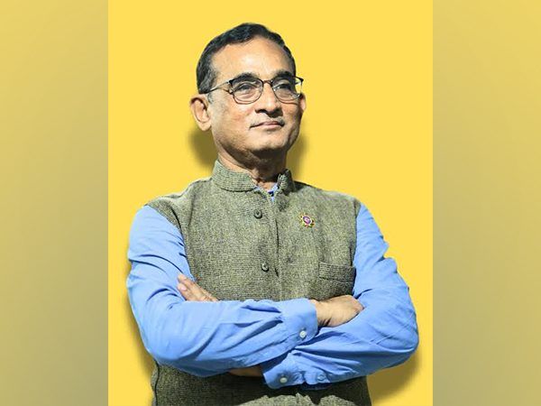 Dr Bhaban Choudhury takes charge as Acting President of AAP Assam. (Photo/ANI)