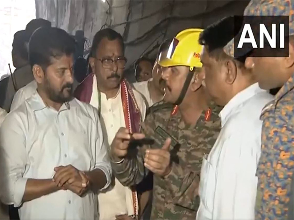 Telangana Chief Minister Revanth Reddy at SLBC Tunnel site (Photo/ANI)