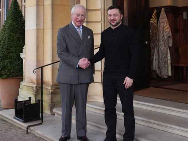 Ukrainian President Volodymyr Zelenskyy meets Britain's King Charles III (Photo/X@RoyalFamily)