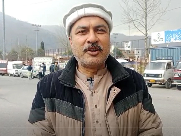 Faisal Jameel, a local resident of PoJK raising concern over the Neelum-Jhelum Hydropower Project. (Photo/ANI)