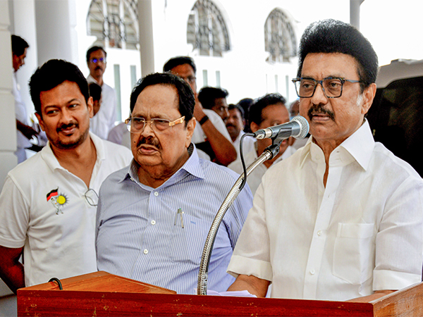 Tamil Nadu CM MK Stalin with DMK leaders (File photo/ANI)