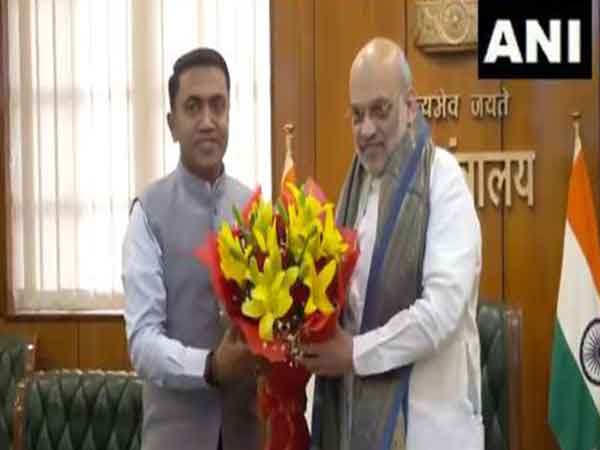 Union Home Minister Amit Shah and Goa Chief Minister Pramod Sawant (Photo/ANI)