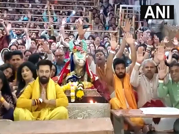 Union Minister Chirag Paswan  at Shree Mahakaleshwar Temple (Photo/ANI)