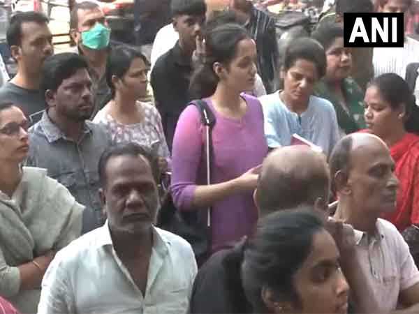 Students in queue outside exam centre. (Photo/ANI)