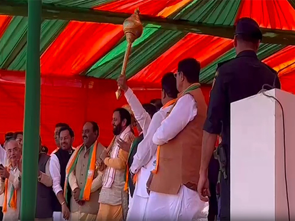 Haryana CM Nayab Singh Saini addresses gathering in Panchkula (Photo/ ANI)