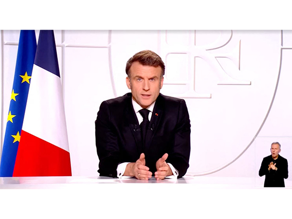 French President Emmanuel Macron's virtual address (Image: X@EmmanuelMacron)