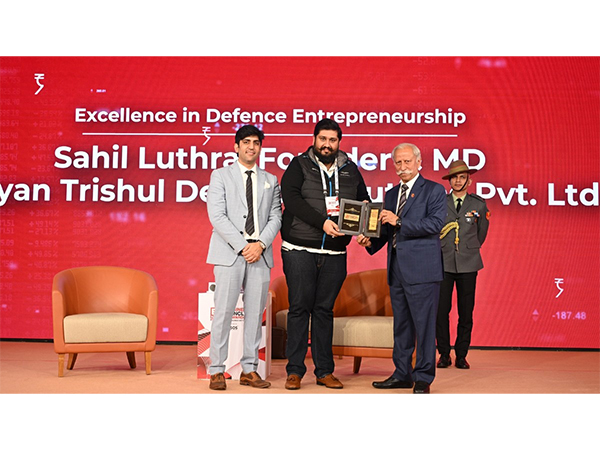 Sahil Luthra, Founder & MD of Vijayan Trishul Defence Solution, Honored with Excellence in Defence Entrepreneurship Award at ET Now Business Conclave