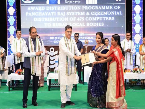 Tripura CM Manik Saha at Rabindra Shatabarshiki Bhavan (Photo/ANI) 