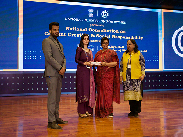 NCW felicitates former Mrs India, content creator Mehak Suri (Photo/ANI)