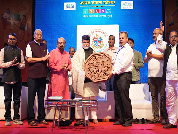 Uday Samant-Minister of Industries Maharashtra State with Sanjay Yadavrao at 11th Global Kokan Festival 2025 at NESCO in Mumbai