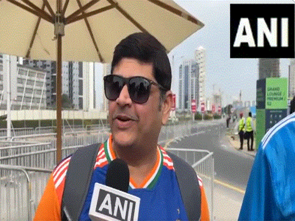 A fan outside Dubai stadium ahead of the India vs New Zealand Champions Trophy final game(Photo/ANI)