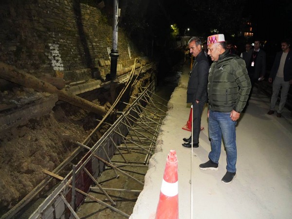 Himachal Pradesh CM Sukhu inspects construction of underground utility duct from Chhota Shimla to Willy Park (Photo/ANI)