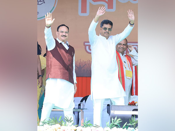 Tripura CM Manik Saha with Union Health Minister JP Nadda (Photo/ANI)