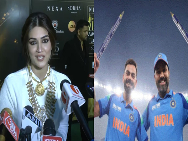 Kriti Sanon (Photo/ANI) (Rohit Sharma and Virat Kohli. (Photo- BCCI X/@BCCI)