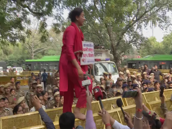 Visuals from the protest (Photo/ANI)