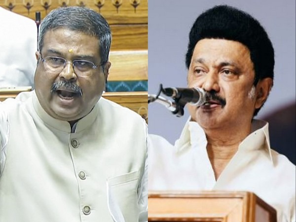 Union Minister Dharmendra Pradhan and Tamil Nadu Chief Minister MK Stalin (Photo/ANI)