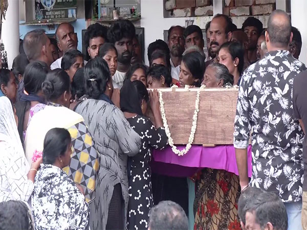 Family and friends at the last rites of Anil Thomas Gabriel killed in Jordan (Photo/ANI)
