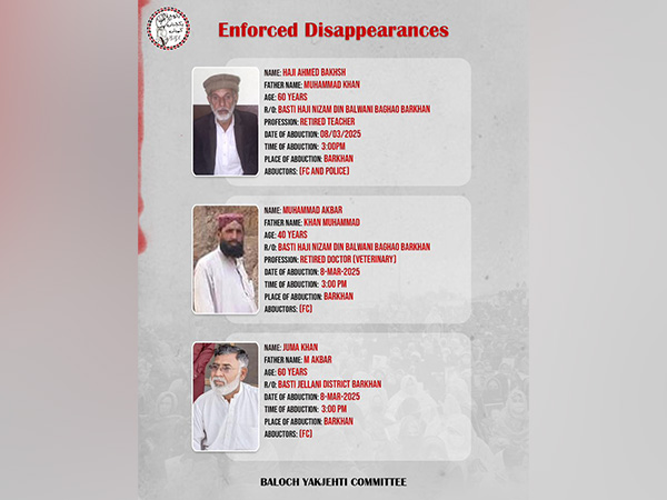 Details of abducted individuals (Photo/ X@BalochYakjehtiC)