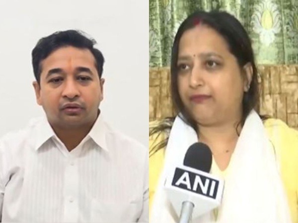 Maharashtra Minister Nitesh Rane and BJP MLA from Uttar Pradesh Ketakee Singh. (Photo/ANI)
