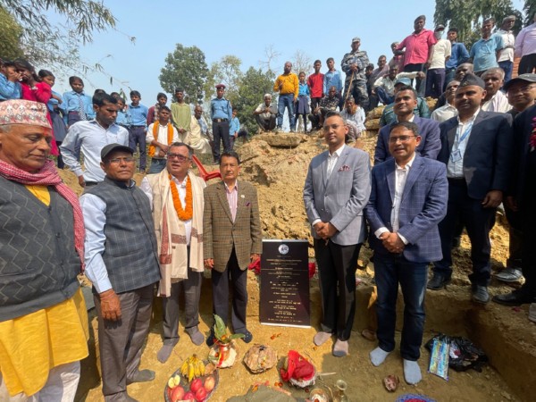 Foundation stone being laid for Shree Tribhuvan Secondary School in Nepal (Photo/Embassy of India in Nepal)
