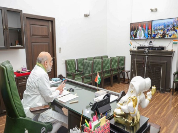 Amit Shah inaugurates infrastructure projects in Gandhinagar virtually.(Photo/ANI)