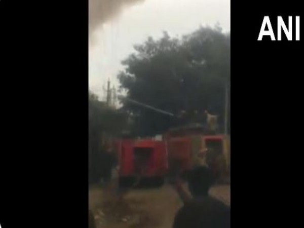 Fire tenders deployed at the site of the blaze in Okhla Phase-1.(Photo/ANI)