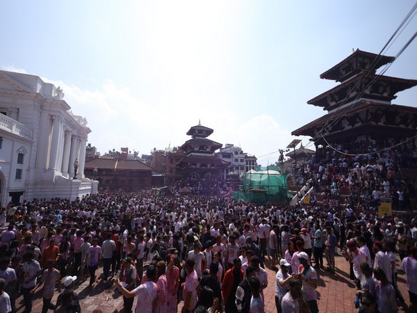 People celebrate holi in Nepal (Image/ANI)