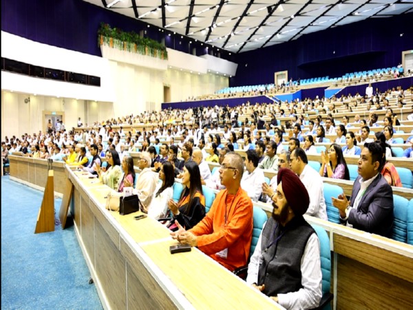 Dignitaries and yoga experts gather at Yoga Mahotsav 2025 in New Delhi to mark the 100-day countdown to International Yoga Day. (Photo: ANI)