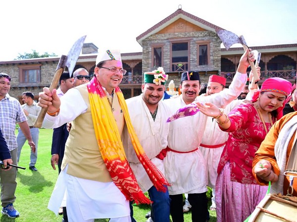 Cultural richness, unity of Uttarakhand witnessed at CM Dhami's residence (Photo/ANI)