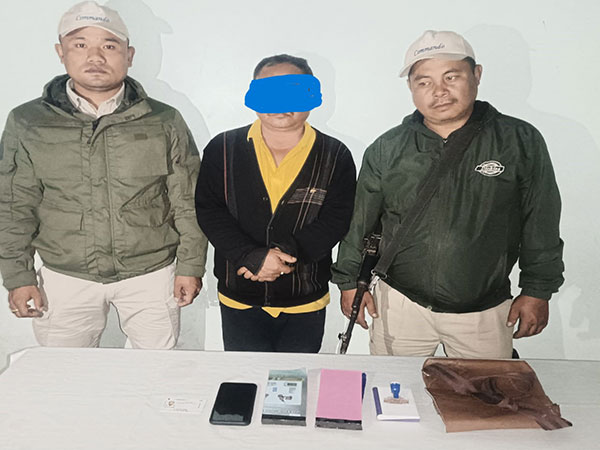 Manipur Police arrest man for collecting money for KCP (Apunba). (Photo source: @manipur_police)