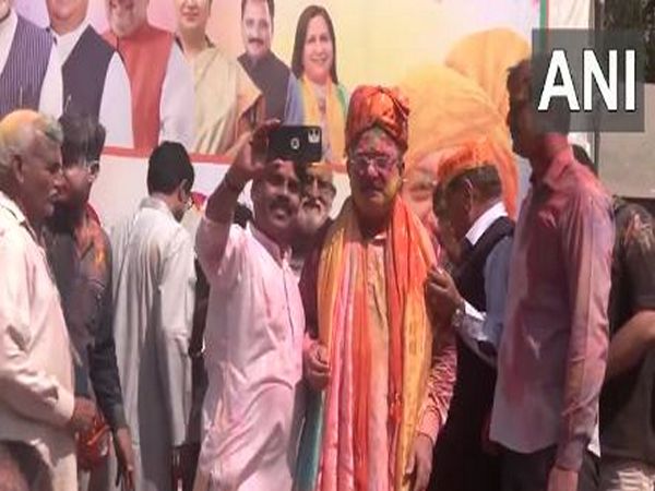Delhi Minister Ashish Sood attends Holi Milan programme in Janakpur.(Photo/ANI)