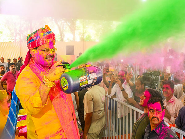Rajasthan CM Bhajanlal Sharma organises Holi Sneh Milan at residence (Photo/ANI) 