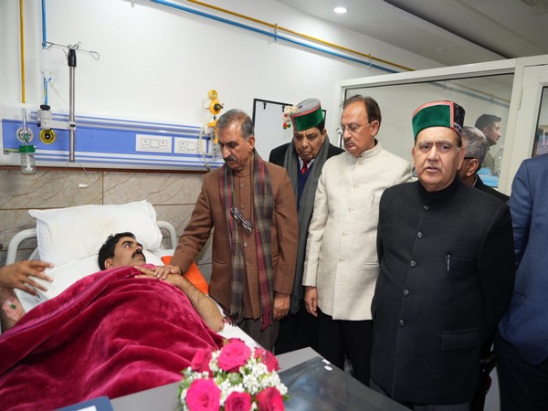 Himachal Pradesh CM meets former Congress MLA Bumber Thakur (Photo/ANI)