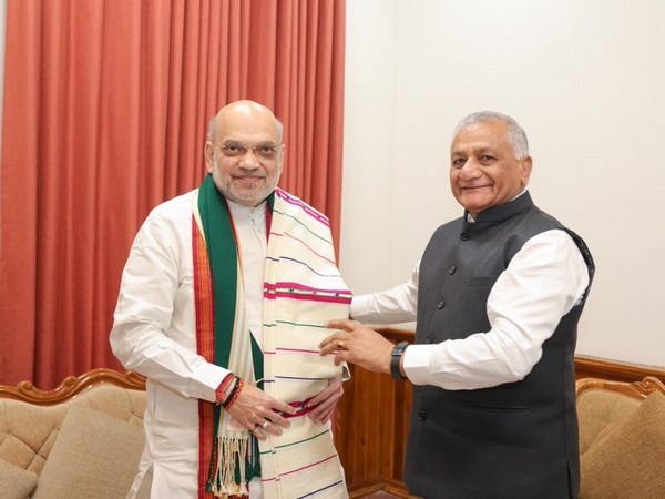 Union Home Minister Amit Shah meets Mizoram Governor VK Singh at Raj Bhavan in Aizawl (Image/HMO)