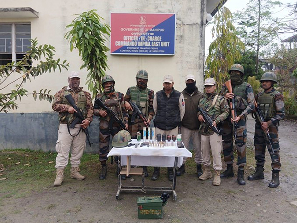 Recovery of arms and ammunition by security forces. (Photo/Manipur Police)