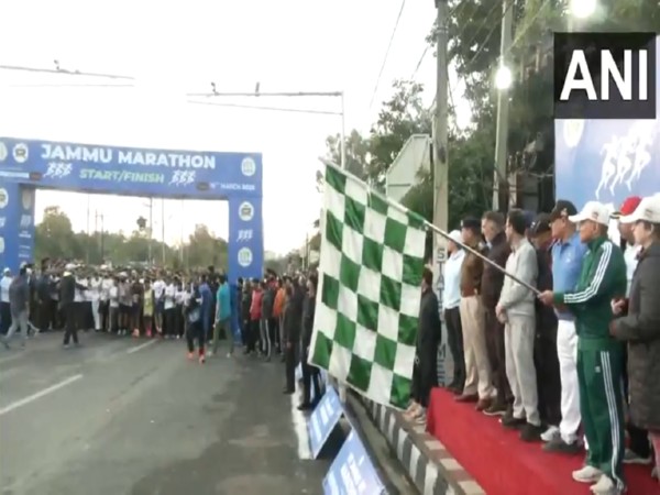ADGP Anand Jain flags off the 'Run for Fun – Jammu Marathon-2025' (Photo/ANI)