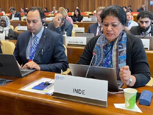Sumita Dawra, Secretary, Ministry of Labour and Employment at 353rd Governing Body meeting of the International Labour Organisation (Image: PIB)
