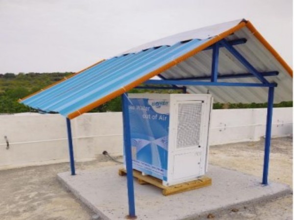 Clean Drinking Water Condensed from Humid Air installed at an Adani Green Energy site (Image: AGEL)