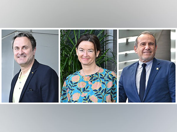    DPM Luxembourg, Xavier Bettel (left), Slovenia FM Tanja Fajon  (centre) and Peru FM Elmer Schialer Salcedo (right) (Photo/X@MEAIndia)