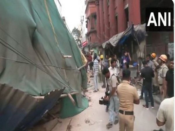 Rescue teams in action after a portion of a house collapsed in Kolkata’s Muktaram Babu Street (Photo/ANI) 