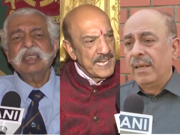 Major General GD Bakshi (Retd), Major General Dhruv C Katoch (Retd), and Robinder Sachdeva. (Photo/ANI)