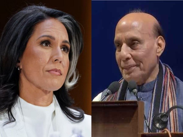 US Director of National Intelligence Tulsi Gabbard, Union Defence Minister Rajnath Singh (Image Credit: ANI, Reuters)