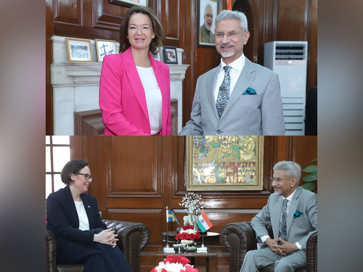 EAM Jaishankar meets Slovenian Deputy Prime Minister and Foreign Minister Tanja Fajon and Swedish Minister Maria Stenergard (Photo: X/ @DrSJaishankar)