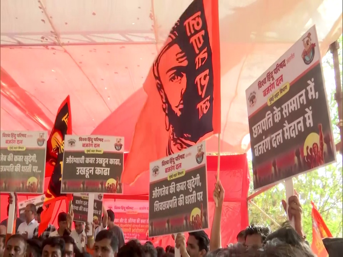 Visual from the protest at Mumbai (Photo/ANI)