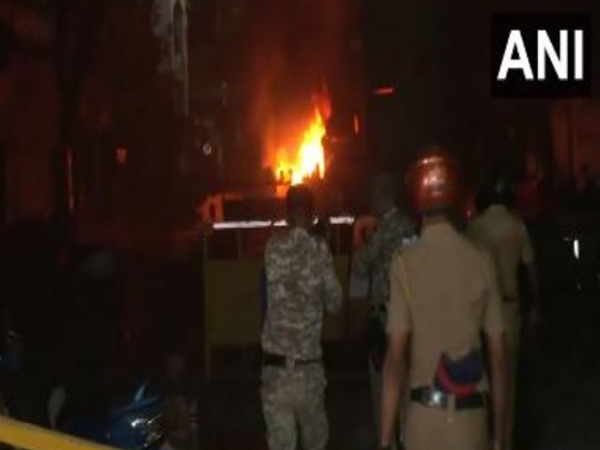 Police deployed after violence broke out in Mahal area of ​​Nagpur following a dispute between two groups (Photo/ANI)